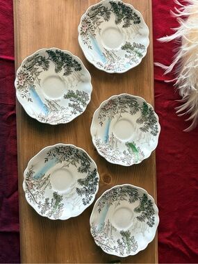 J. & G. Meakin "Olde Avon Dale" Saucers Set Of 5